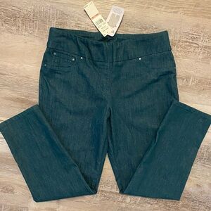 Ruby Rd. Slimming Contour Waistband Jeans / Pants Dark Teal Woman's Size 12